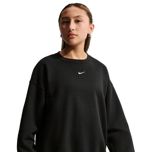 GIRLS - Nike NSW Studio Fleece OS Crew LBR - White/Black