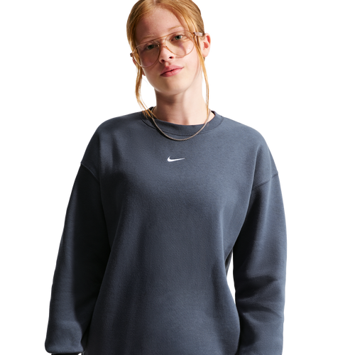 GIRLS - Nike NSW Studio Fleece OS Crew LBR - White/Thunder Blue