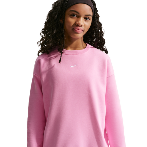 GIRLS - Nike NSW Studio Fleece OS Crew LBR - White/Pink Rise