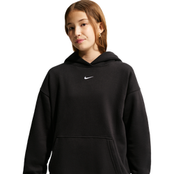 Girls' Grade School - Nike NSW Studio Fleece OS PO Hoodie - White/Black