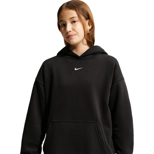 GIRLS - Nike NSW Studio Fleece OS PO Hoodie - White/Black