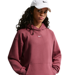 Girls' Grade School - Nike NSW Studio Fleece OS PO Hoodie - Pink Smoke/White