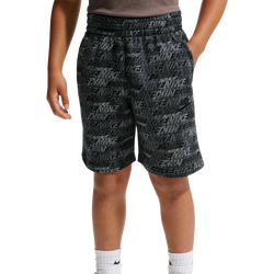 Boys' Grade School - Nike Club Fleece FT AOP Shorts - Black/Black/Black
