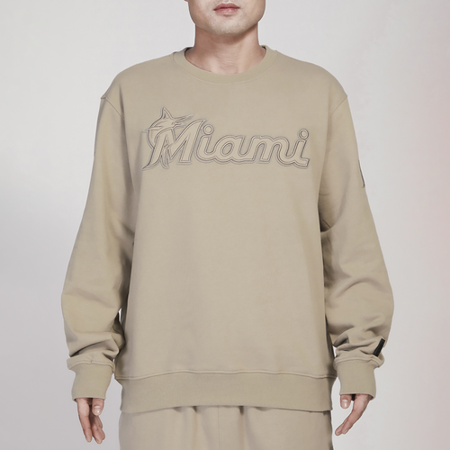 

Pro Standard Mens Pro Standard Marlins Tonal Fleece Crewneck - Mens Taupe Size L