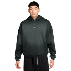 Men's - Nike Fleece Pullover Hoodie - Silver/Black