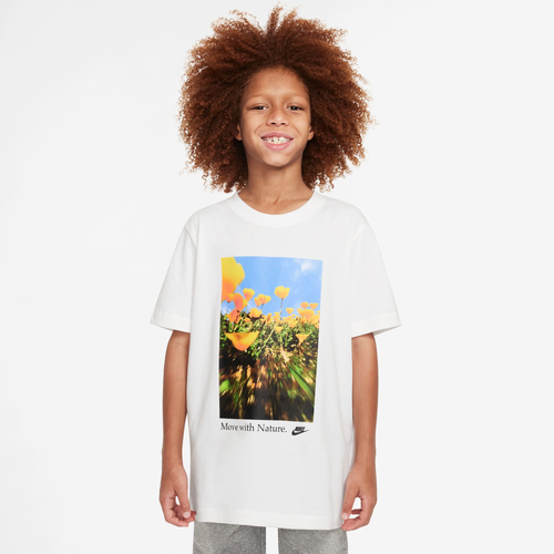 Nike Boys   Nsw Td Poppy T-shirt In White/blue