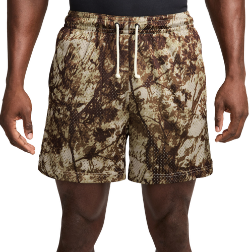 Nike Mens Dri-FIT Practice Mesh 5 Inch Camo Shorts - - Desert Khaki / Pale Ivory Size XXL
