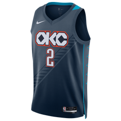 Men's - Nike Thunder Dri-FIT Swingman City Edition Jersey - Navy/Multi