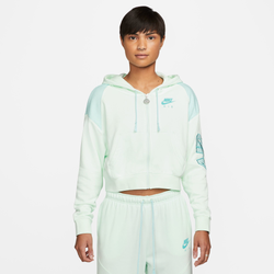 Women's - Nike NSW Air Fleece Full Zip Top - Barely Green/Washed Teal