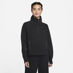Women's - Nike Tech Fleece Quarter-Zip - Black/Black