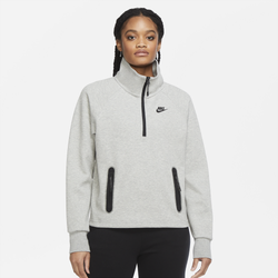 Women's - Nike Tech Fleece Quarter-Zip - Grey/Black
