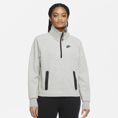 

Nike Womens Nike Tech Fleece Quarter-Zip - Womens Grey/Black Size XS