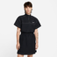 Nike Swoosh Woven Short Sleeve Dress - Women's Black/White