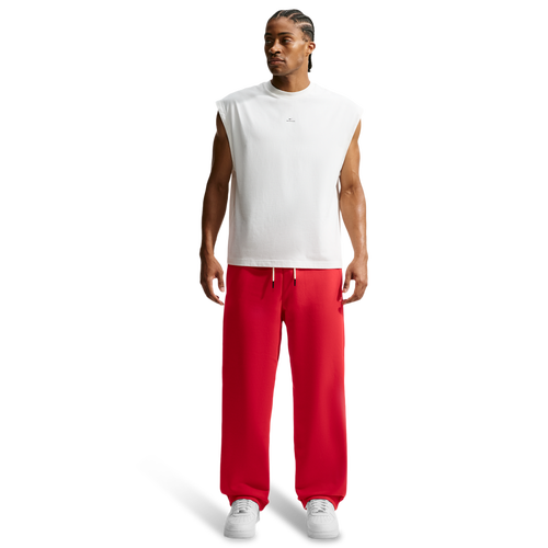 Nike Standard Issue Brushed Open Hem Pants - Nike University Red/Pale Ivory