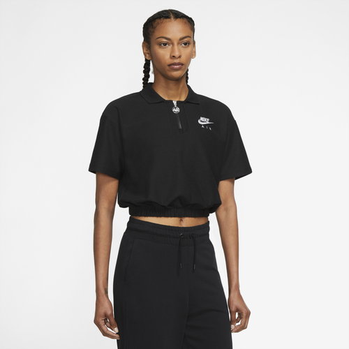 

Nike Womens Nike Air Pique Polo - Womens Black/White Size XL