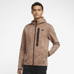 Men's - Nike Tech Fleece Wash Full-Zip Hoodie - Grey/Black