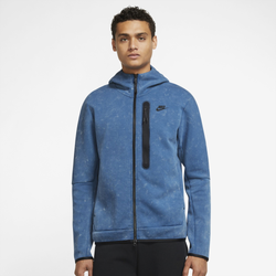 Men's - Nike Tech Fleece Wash Full-Zip Hoodie - Dk Marina Blue/Black