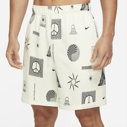 Men's - Nike Yoga TF Fleece GFX Shorts - Sail/Black