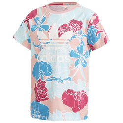 Girls' Grade School - adidas AOP Floral T-Shirt - Glow Pink/Multi