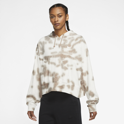 Women's - Nike Wash Hoodie - Sanddrift/White