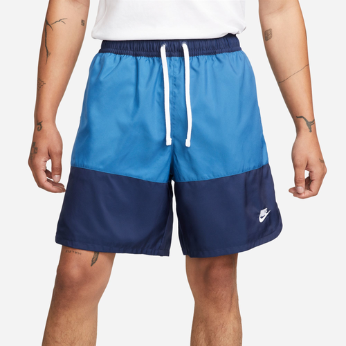 

Nike Mens Nike SPE Woven Flow Long Shorts - Mens Midnight Navy/Dk Marina Blue/White Size M