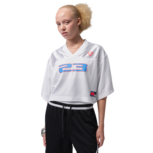 WOMENS - Jordan Brooklyn Short Sleeve FC Jersey T-Shirt - White/Blue