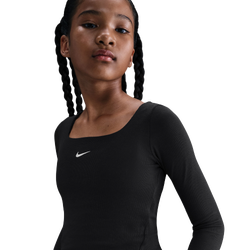 Girls' Grade School - Nike Sty Star Long Sleeve Top - Black/White