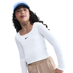 Girls' Grade School - Nike Sty Star Long Sleeve Top - White/Black