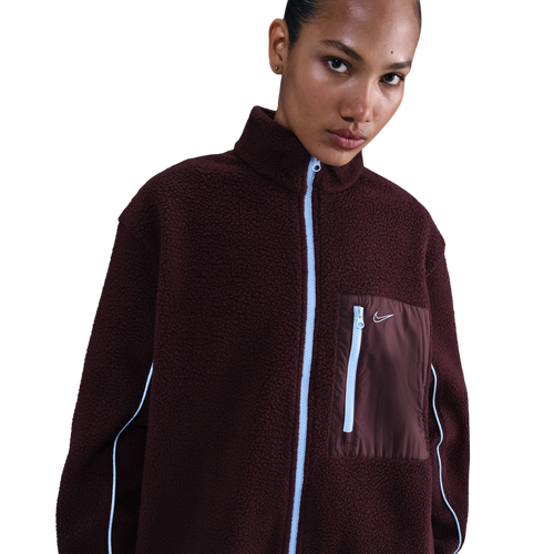  - Nike NSW Sherpa Logo Jacket - Burgundy Crush