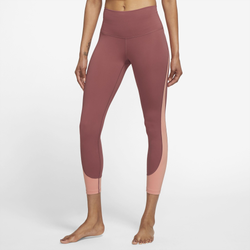 Women's - Nike NY Dri-FIT High Rise 7/8 Novelty Tights - Russet
