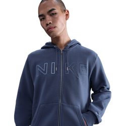 Men's - Nike Club Basketball Full-Zip Hoodie - Diffused Blue