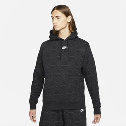 Men's - Nike AOP Gel Fleece Pullover Hoodie - Black/White