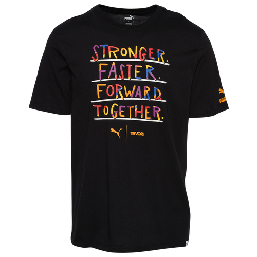 

PUMA Mens PUMA Trevor Project T-Shirt - Mens Black/Multi Color Size S