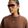 Nike Studio Oversized Fleece Crew - Nike Brown/White