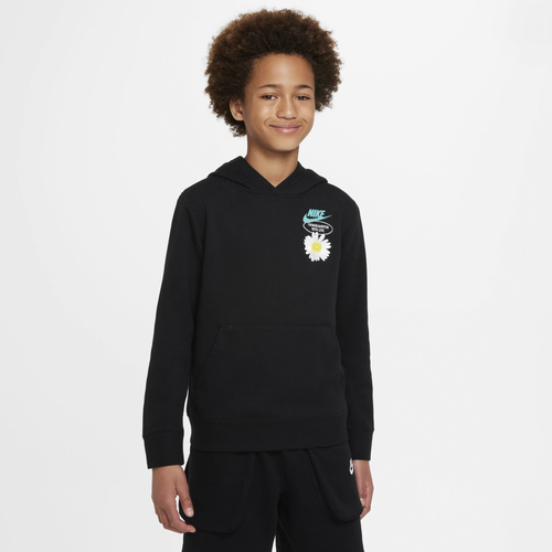 

Boys Nike Nike HBR Statement Pullover Hoodie - Boys' Grade School Black/Teal Size S