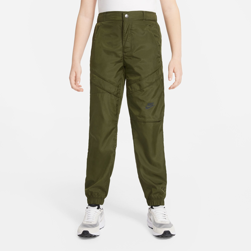 Shop Nike Boys  Woven Utility Pants In Green/black