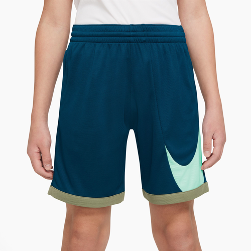 

Nike Boys Nike Dri-Fit HBR Basketball Shorts - Boys' Grade School Valerian Blue/Alligator Size M