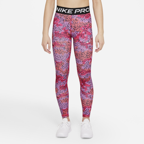 

Nike Girls Nike Dri-Fit Leggings AOP - Girls' Grade School Rush Pink/White Size L