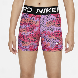 Girls' Grade School - Nike Dri-Fit 3IN AOP Shorts - Rush Pink/White