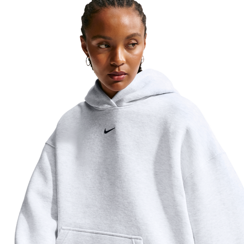 Nike Studio Fleece Oversized Crew - Nike Black/Birch Heather