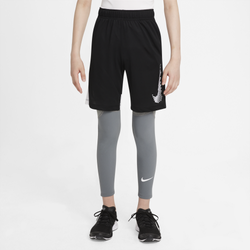 Boys' Grade School - Nike Dri-Fit Tights - Carbon Heather/White