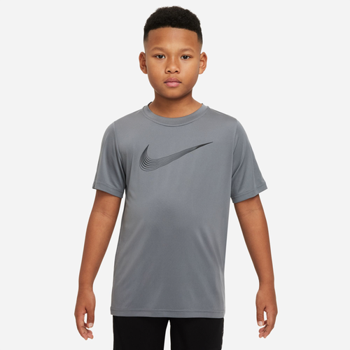 

Nike Boys Nike Dri-Fit HBR Short Sleeve Top - Boys' Grade School Smoke Gray Size L