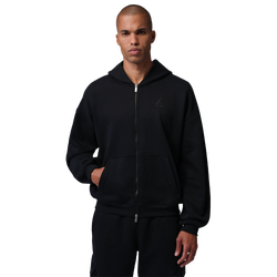 Men's - Jordan Brooklyn BB Oversized Fleece Full-Zip Hoodie - Black/Dark Smoke Grey