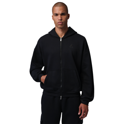  - Jordan Brooklyn BB Oversized Fleece Full-Zip Hoodie - Black/Dark Smoke Grey