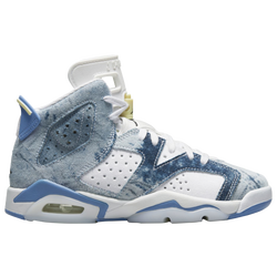 Boys' Grade School - Jordan Retro 6 - White/Blue/Yellow
