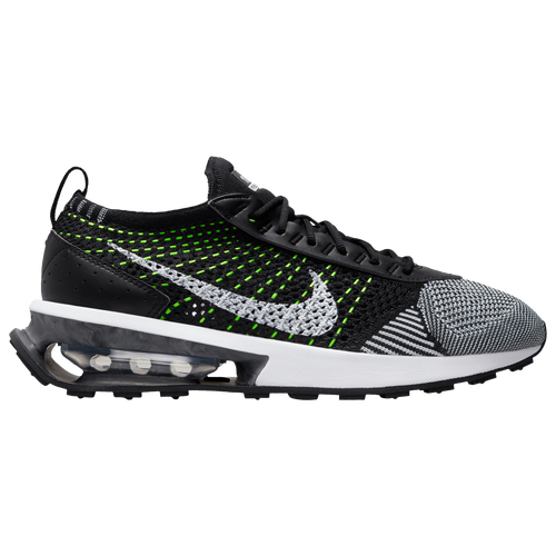 Shop Nike Womens  Air Max Flyknit Racer In Black/white/volt