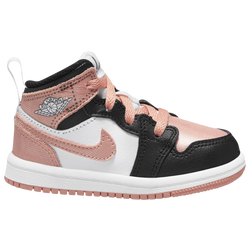 Girls' Toddler - Nike AJ 1 Mid - White/Lt Madder Root/Black