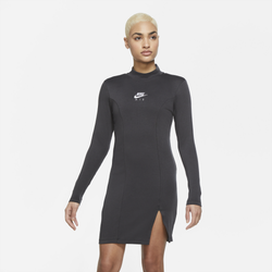 Women's - Nike Air Long Sleeve Plus Size Dress - Black/Gray