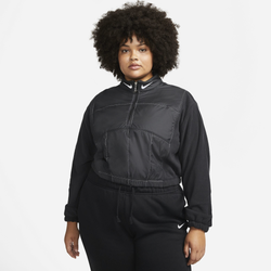 Women's - Nike Swoosh Plsh GX QZ Plus Size Long Sleeve Top - Black/White