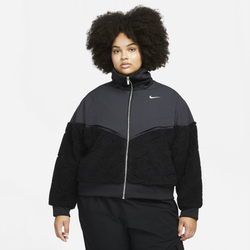Women's - Nike Icon Clash Sherpa Plus Size Jacket - Black/Black